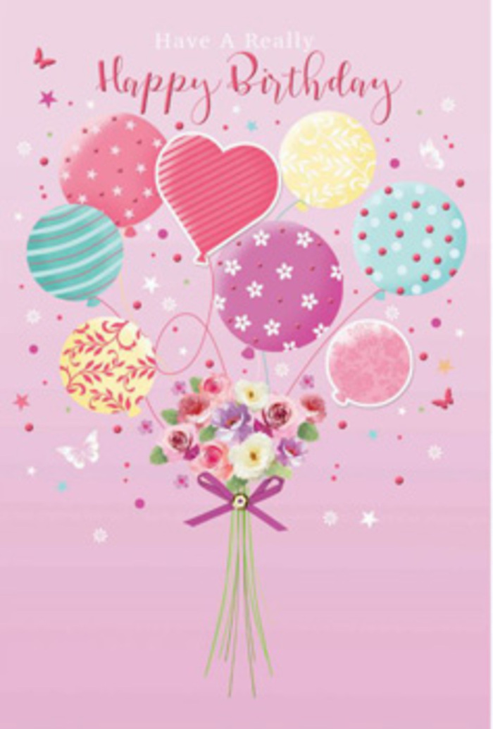 The illustration captures a heartwarming birthday moment, as if a little pocket of joy had been plucked from a South Croydon celebration and painted onto card. A cluster of balloons floats upward, tethered delicately to a fresh bouquet at the base, forming a single uplifting composition. The balloons glow in a palette of soft pinks, sea greens, and gentle yellows, their hues blending like the sky at sunrise over Lloyd Park. Each one is unique: some decorated with twirling ribbon stripes that spiral upward, others sprinkled with polka dots that appear to dance across their surface. Their smooth, rounded forms are highlighted by subtle reflections, suggesting light bouncing off a glossy texture. Below, the floral bouquet looks lush and full, brimming with petals that appear cool and dewy to the touch. The flowers echo the same pastel tones as the balloons-creamy whites, tender blush, muted lavender-layered in soft clusters that recall a carefully curated birthday arrangement delivered by Flower Delivery South Croydon. The stems are gathered neatly and secured with a sparkling purple bow, the satin ribbon folded with precision and a hint of flourish, just as a seasoned florist would finish a hand-tied design. Soft light bathes the entire scene, casting gentle shadows and giving the impression of a bright, happy day indoors, perhaps in a living room overlooking the leafy streets nearby. The overall atmosphere is one of affectionate celebration, the kind that combines artistry and emotion to make the recipient feel deeply remembered. It's a visual symphony of balloons and blooms that takes a simple birthday greeting and turns it into something tender, thoughtful, and memorably beautiful.
